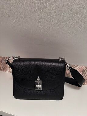 Rebecca Minkoff Black Leather Crossbody with Silver Hardware